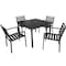 Global Industrial 40 Square Aluminum Slatted Dining Table, Black 437005BK - alternate 2